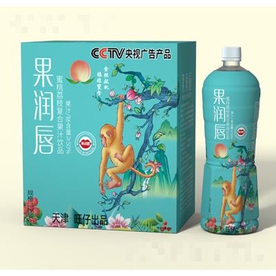 果润唇蜜桃荔枝复合果汁饮品1.25LX6瓶