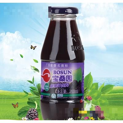 宝桑园桑果汁饮料纯桑葚汁260ml玻璃瓶