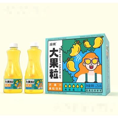 国傲大果粒芒果汁果粒饮料1.25LX6瓶