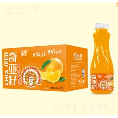 媚果奇亚籽香橙果粒复合果汁饮料400ml×15