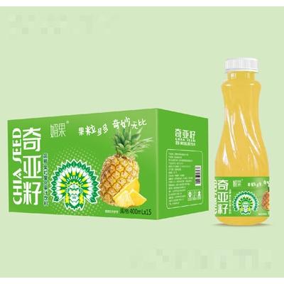 媚果奇亚籽菠萝果粒复合果汁饮料400ml×15