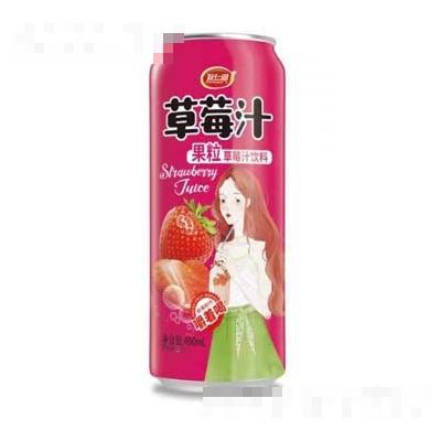 友仁圆果粒果汁草莓汁饮品490ml