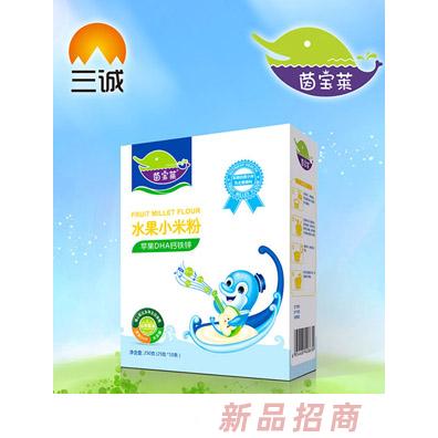 茵宝莱苹果DHA钙铁锌水果小米粉盒装