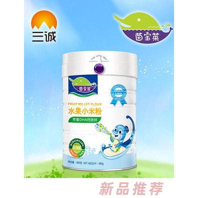 茵宝莱苹果DHA钙铁锌水果小米粉罐装