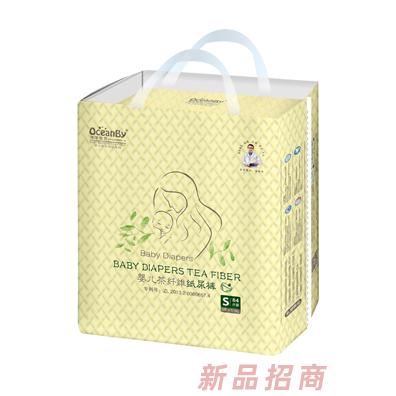 海洋宝贝婴儿茶纤维纸尿裤S码84片-大包