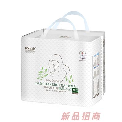 海洋宝贝婴儿茶纤维纸尿片M码80片-大包