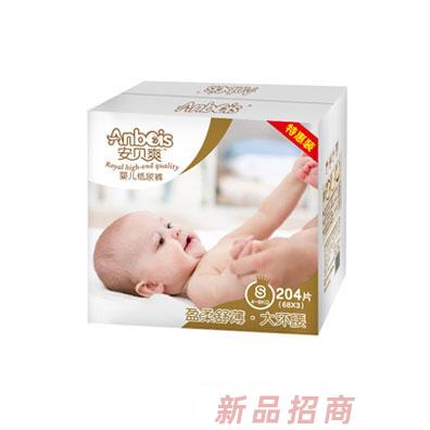 安贝爽盈柔舒薄大环腰婴儿纸尿裤S码（彩箱）