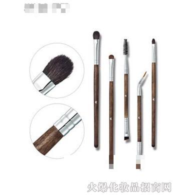 HUAMIANLI花面狸高品质实木柄动物毛5支化妆套刷