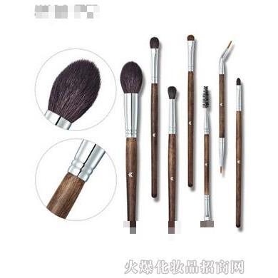 HUAMIANLI花面狸美妆高品质实木柄动物毛7支化妆套刷