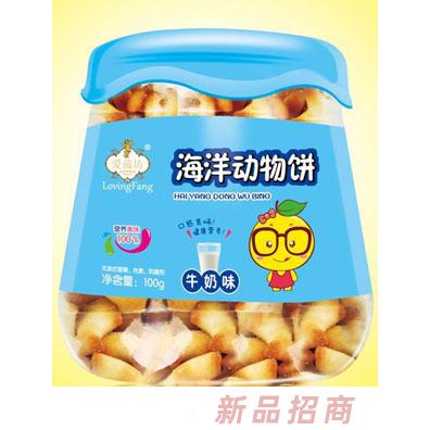 爱茵坊牛奶味香橙味海洋动物饼儿童饼干小零食代理