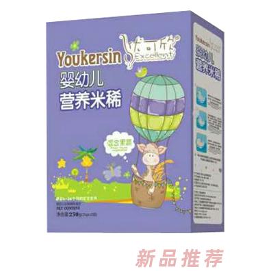 优可欣婴幼儿营养米稀益生元-铁锌钙-乳清蛋白-混合果蔬配方