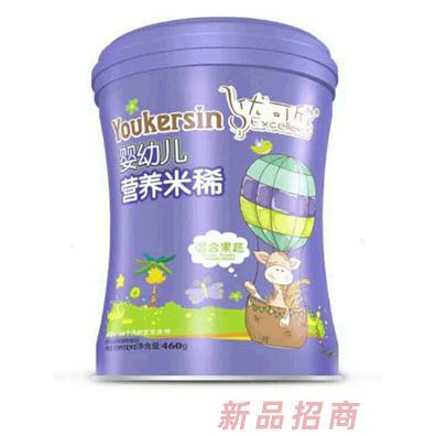 优可欣婴幼儿营养米稀益生元-铁锌钙-乳清蛋-混合果蔬白配方（罐装）