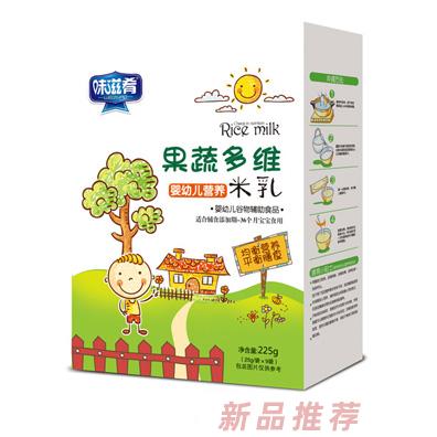 味滋肴果蔬多维核桃莲子铁锌钙益生元婴幼儿营养米乳盒装