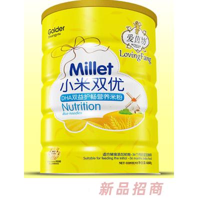 爱茵坊DHA双益护畅果缤纤维核桃莲子胡萝卜蛋黄多维强化铁兴五谷燕麦小米双优米粉铁听