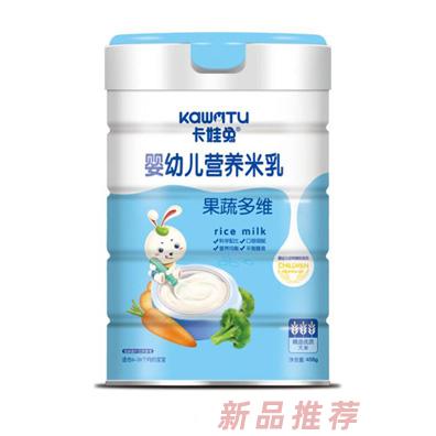 卡娃兔果蔬多维核桃莲子铁锌钙益生元多种口味婴幼儿营养米乳罐装
