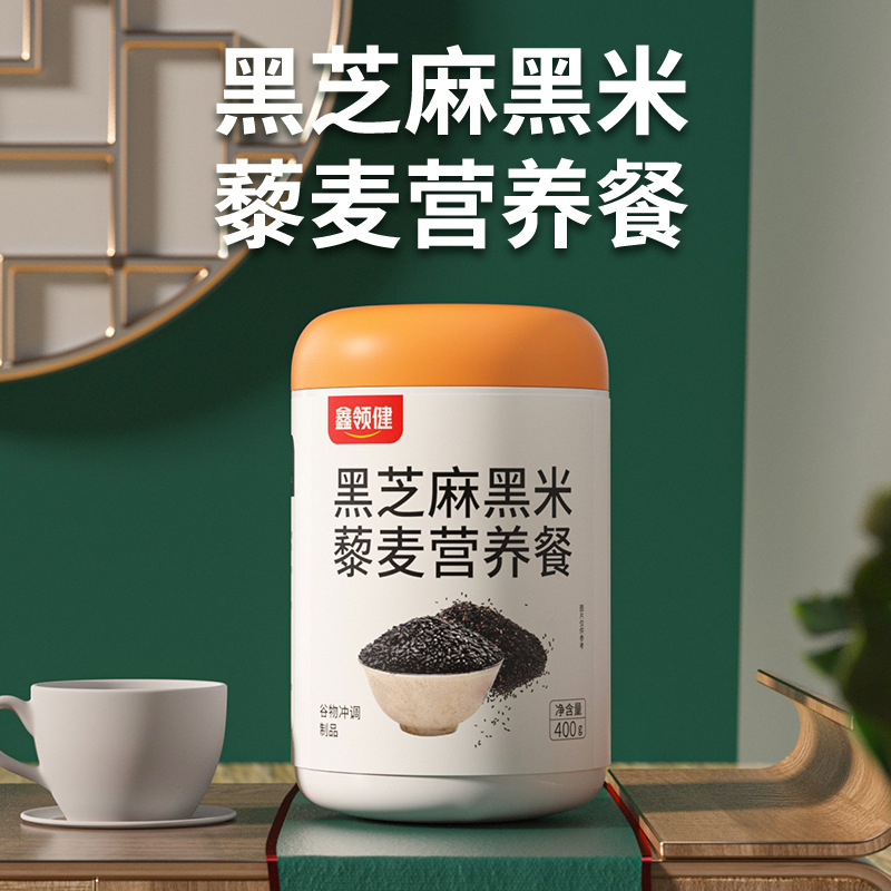 黑芝麻黑米藜麦代餐粥五谷代餐粉oem代加工