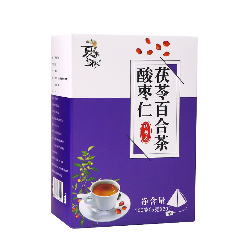 酸枣仁茯苓百合茶盒装三角包OEM代加工