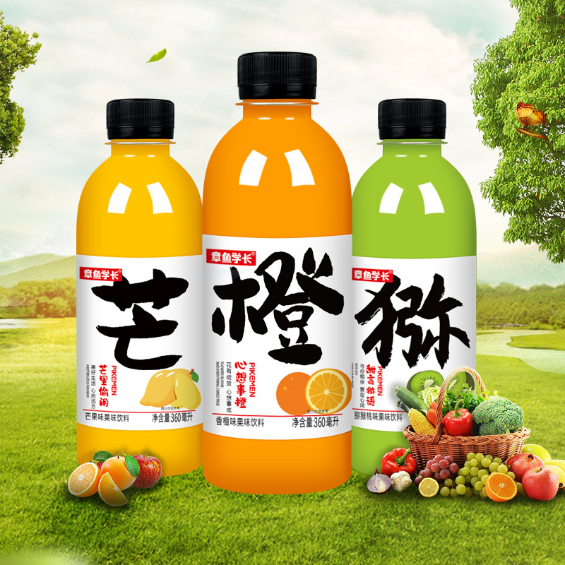 果味饮料大量批发360ml瓶装整箱汁芒果味酸梅汤饮品商超OEM代加工