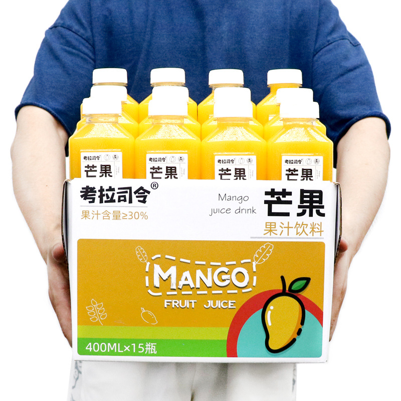 芒果味果汁饮料400mlx6瓶整箱网红饮品批特价新日期OEM代加工