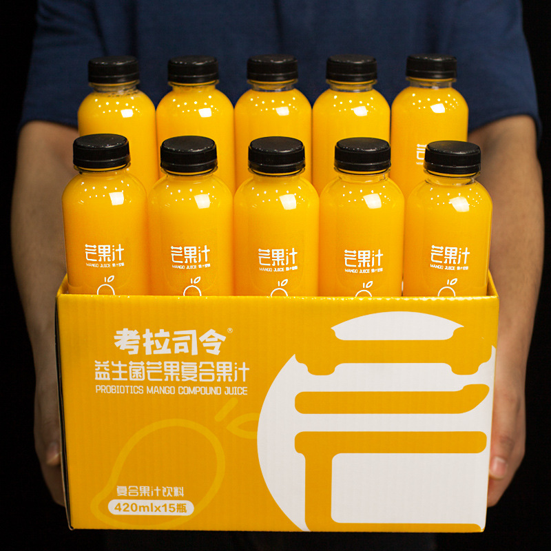 芒果味考拉司令420ML瓶益生菌果汁饮料整箱批发新日期OEM代加工