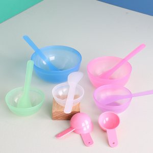 工厂批发调膜碗 美容院DIY工具三件套面膜碗套装塑料白色面膜碗