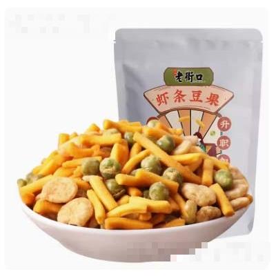 老街口烤肉味咪咪虾条豆果230g坚果蚕豆零食休闲小吃