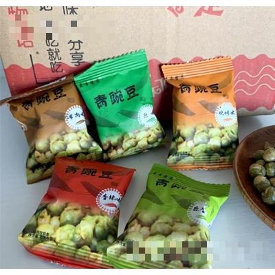 六颗松国青豆豌豆子休闲食品零食茶点小包装香辣蒜香牛肉味420克