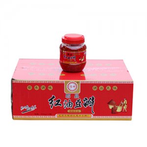 恒坤郫县红油豆瓣箱装500gX12瓶