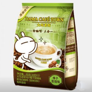 大马老街3合1榛子炭烧味即溶白咖啡固体饮料