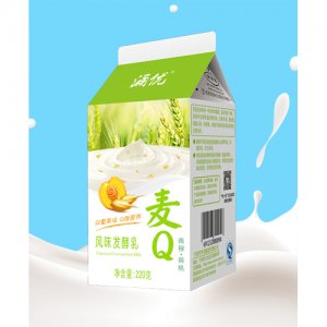 涌优220g 麦Q（青稞&黄桃）酸牛奶风味发酵乳