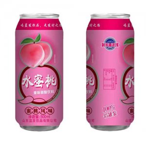 蓝发饮品水蜜桃果味碳酸饮料500ml